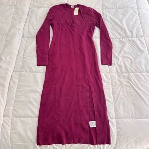 Abercrombie & Fitch Fuchsia Long Sleeve Maxi Dress